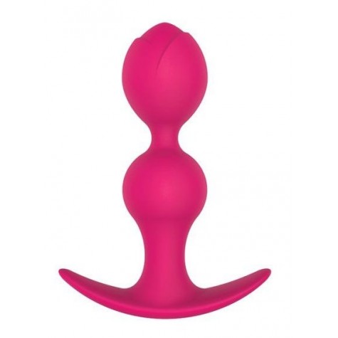 Розовая силиконовая анальная втулка - 11 см.
