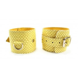 Кожаные наручники "Желтый питон"