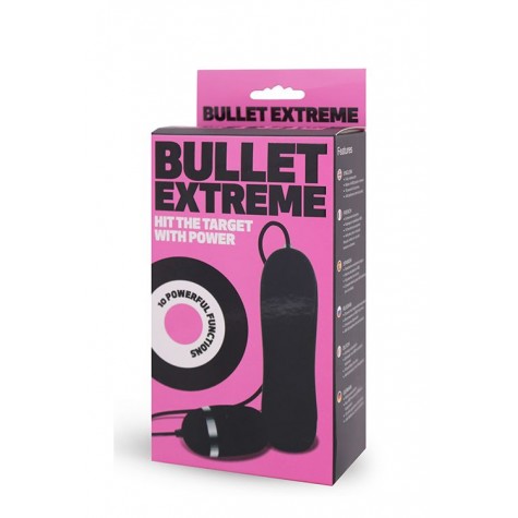 Чёрное виброяйцо с пультом BULLET EXTREME